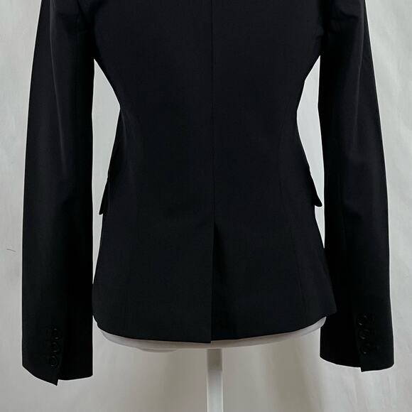 Theory Black Smooth Wool Academia Office Neutral Blazer Jacket NWOT Size 0 - Picture 8 of 14
